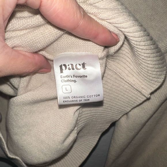 Pact Classic Fine Knit Cardigan - Sandshell Heather Large - Picture 7 of 8